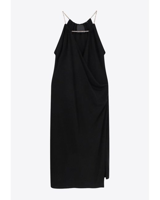 Givenchy Black Chain Straps Midi Dress