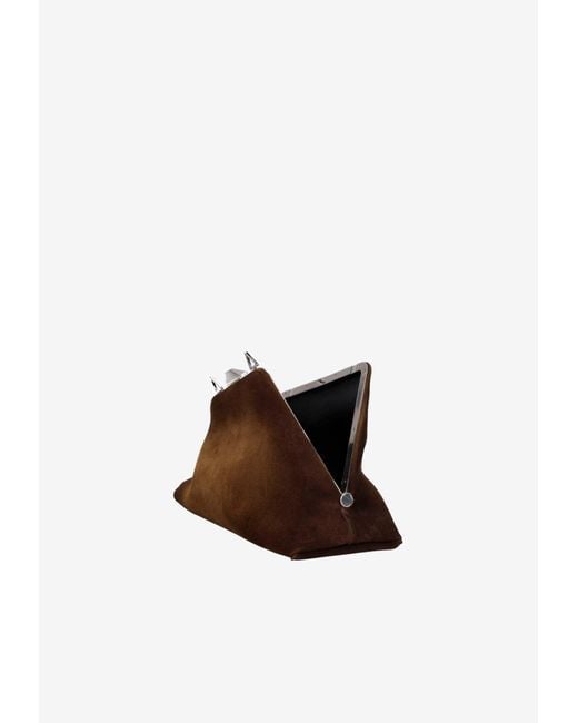 The Attico Brown Day Off Suede Shoulder Bag