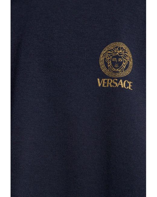 Versace Blue Medusa Crewneck Sleeveless T-Shirt for men