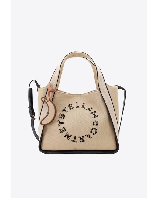 Stella McCartney Natural Logo-Embroidered Tote Bag