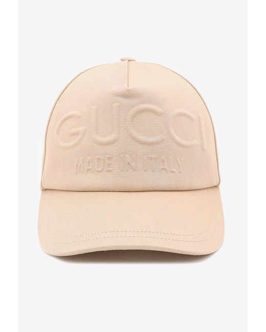 Gucci Natural Embossed Detail Baseball Cap
