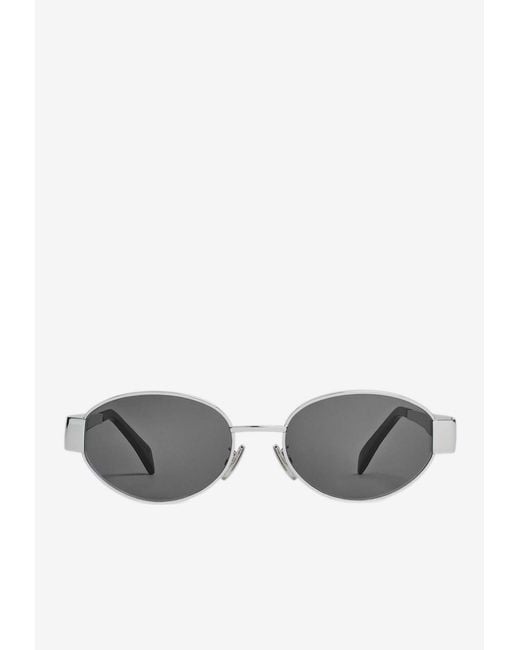 Céline Gray Triomphe Oval Sunglasses