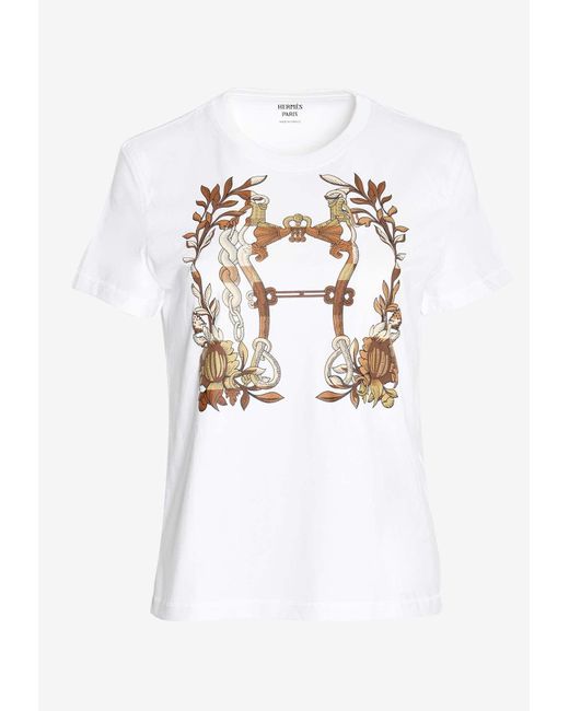 Hermès White Della Cavalleria Print T-shirt