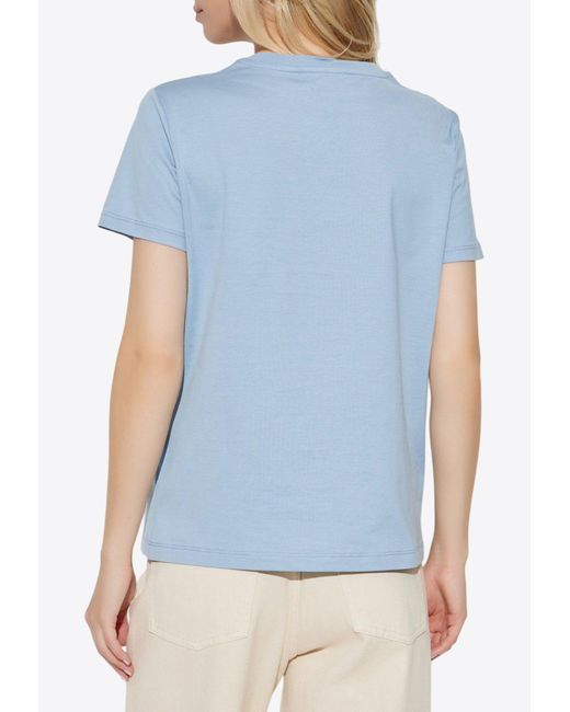 ★Max Mara★ Papaia 1 t-shirt blue 11941032600006 1194103260 Max Mara Papaia Embroidered M T-Shirt in Blue | Lyst