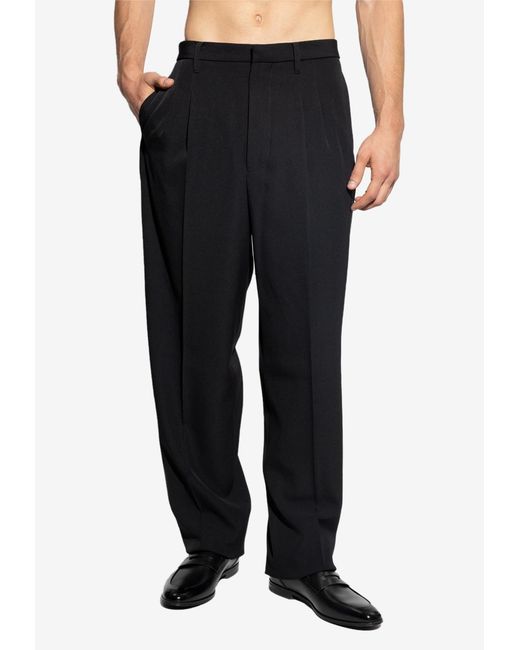 Givenchy Black Pleated Wool Pants for men