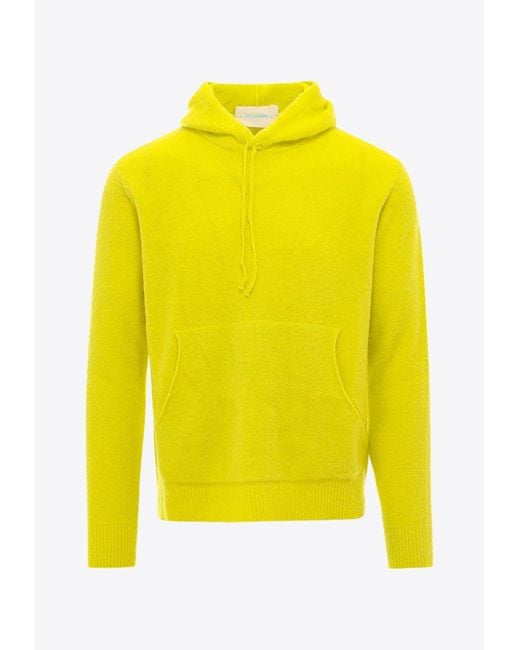 ANYLOVERS Yellow Wool-Blend Hooded Sweatshirt for men