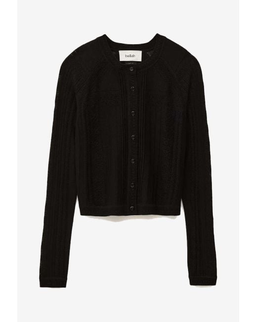 Ba&sh Black Puria Wool-Blend Cardigan