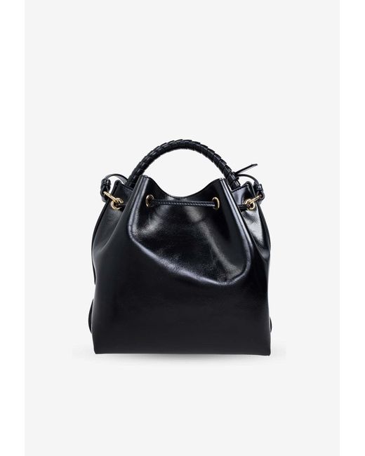 Chloé Black Marcie Calf Leather Bucket Bag