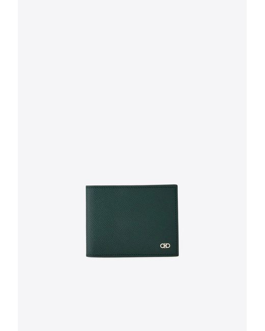 Ferragamo Green Wool Blend Pleated Trousers for men