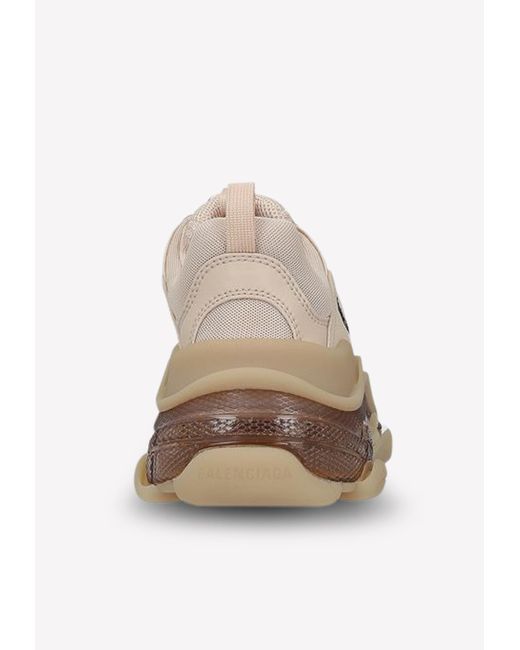 balenciaga triple s beige clear sole