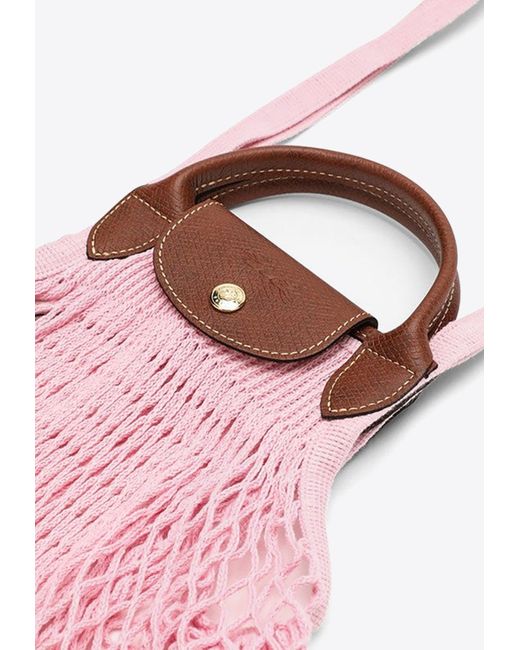 Longchamp Large La Pliage Filet Crossbody Bag in Pink Lyst