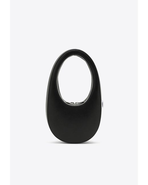 Coperni Black Mini Swipe Oval-Shaped Hobo Bag