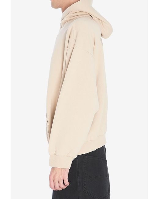 Balenciaga Natural Logo Embroidered Hooded Sweatshirt for men