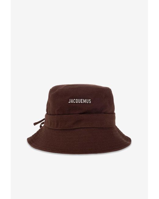 Jacquemus Brown Gadjo Logo Lettering Bucket Hat