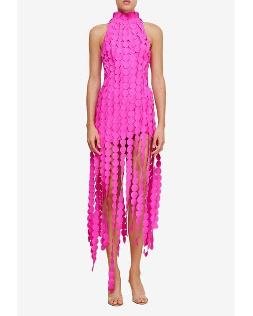 Acler Pink Melrose Sleeveless Midi Dress