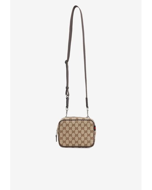 Gucci White Mini Gg Canvas Shoulder Bag