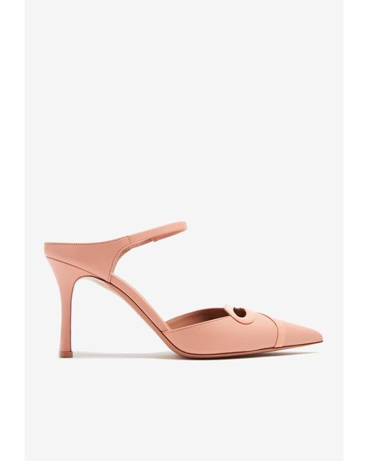 Malone Souliers Pink Bonnie 80 Leather Mules
