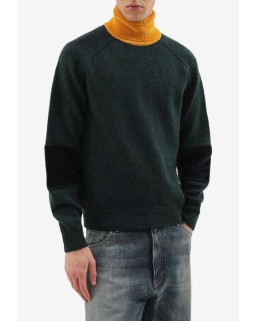 1989 STUDIO Black High-Neck Wool Sweater for men