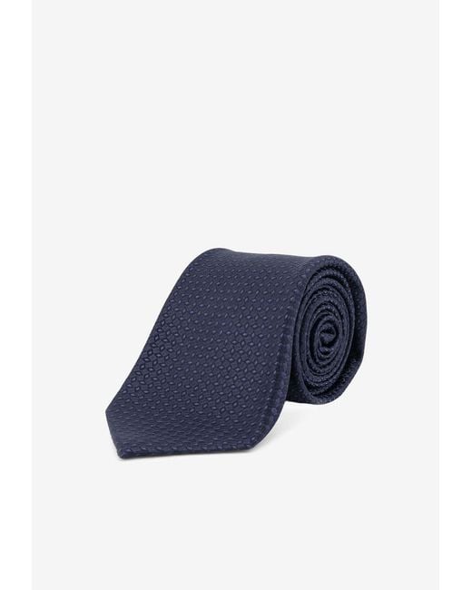 Kiton Blue Patterned Silk Tie for men