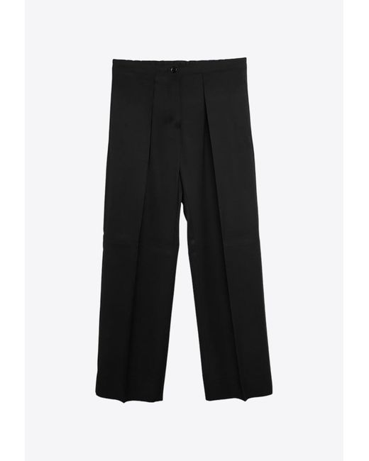 Acne Black Wool-Blend Tailored Pants