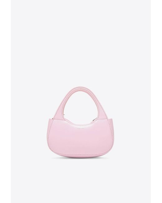 Coperni Pink Micro Baguette Leather Swipe Bag