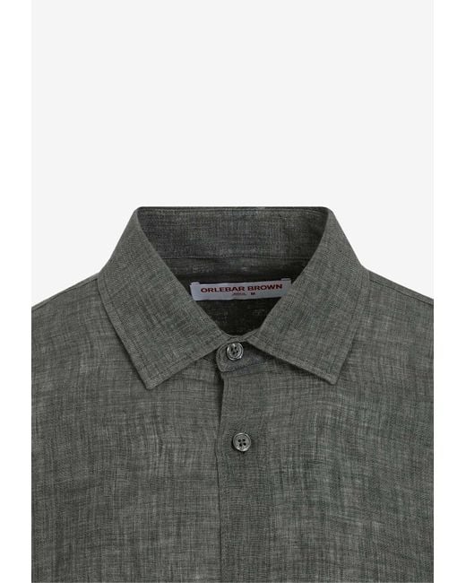 Orlebar Brown Gray Giles Linen Shirt for men