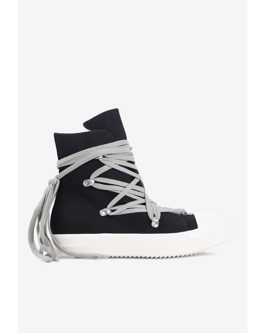 Rick Owens Blue Megalace High-Top Sneakers for men