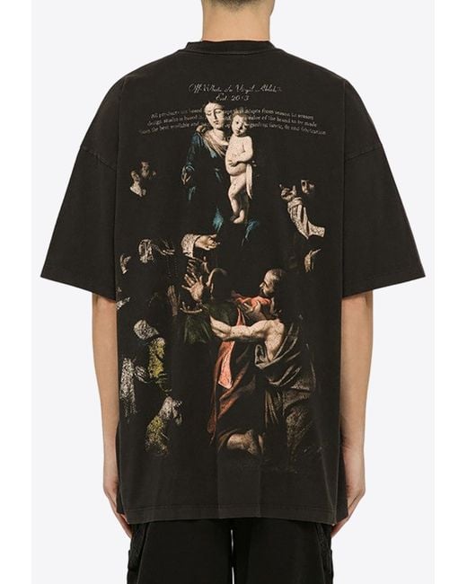 Off-White c/o Virgil Abloh Black Stamp Mary Print Oversized T-Shirt for men