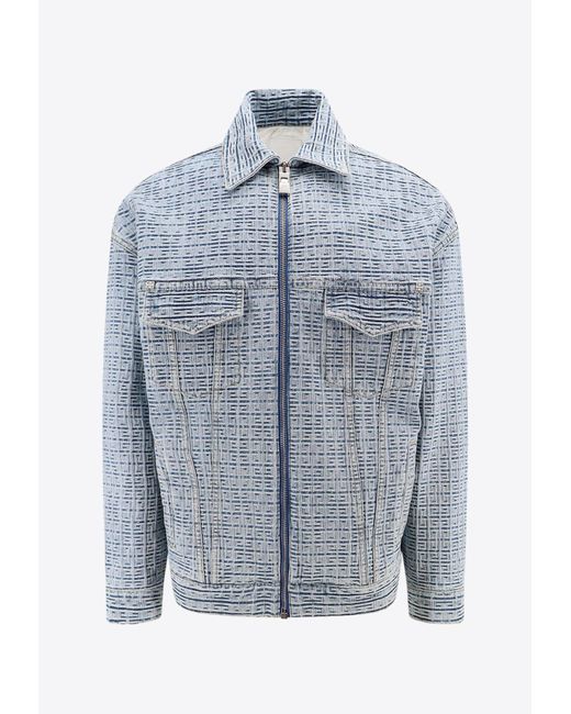 Givenchy Blue Denim Zip-Up Shirt Jacket for men