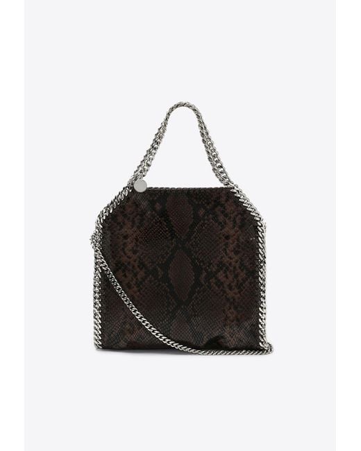 Stella McCartney Black Mini Falabella Snake Tote Bag