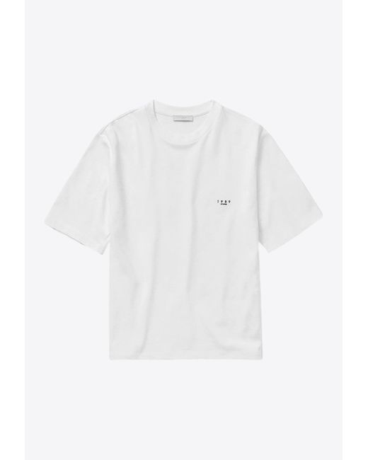 1989 STUDIO White Logo Embroidered Crewneck T-Shirt