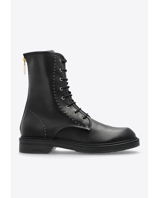 Max Mara Black "Urbancombact" Leather Shoes