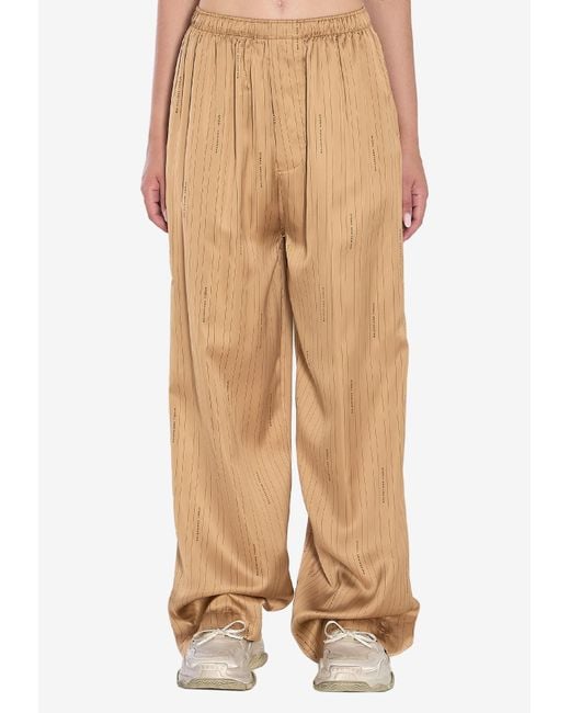Balenciaga Natural Satin Trousers