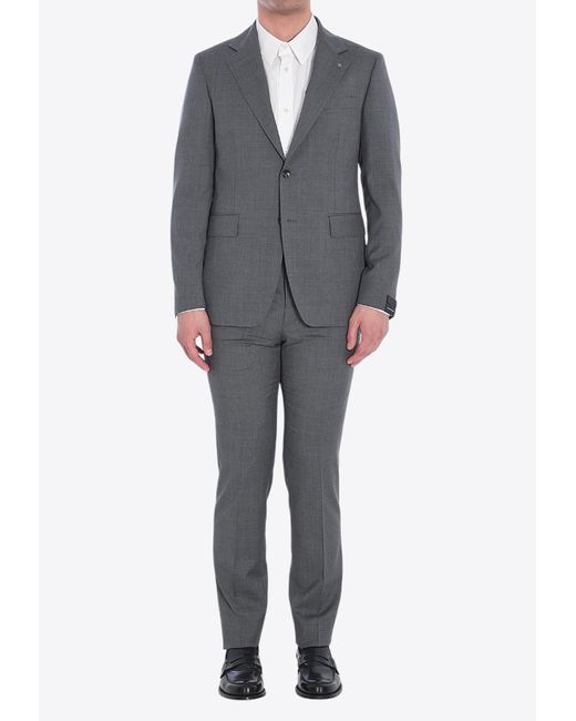 Tagliatore Gray Wool Single-Breasted Suit for men