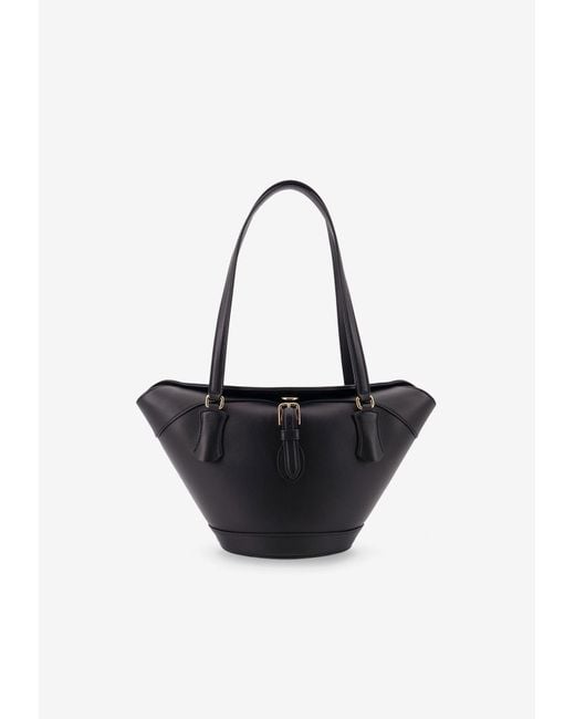 Dolce & Gabbana Black Capri Crow's Nest Calf Leather Tote Bag