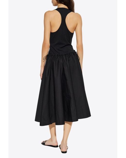 Tory Burch Black Flared Midi Tank Dress