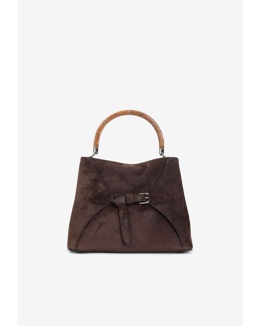 Ralph Lauren Brown Suede Tote Bag