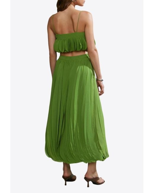 AMUR Green Sonia Ruffled Top