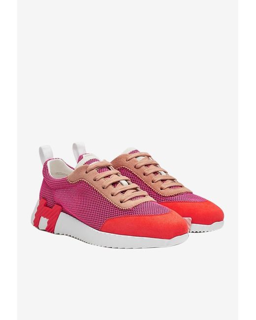 Hermès Red Bouncing Low-top Pink And Orange Sneakers