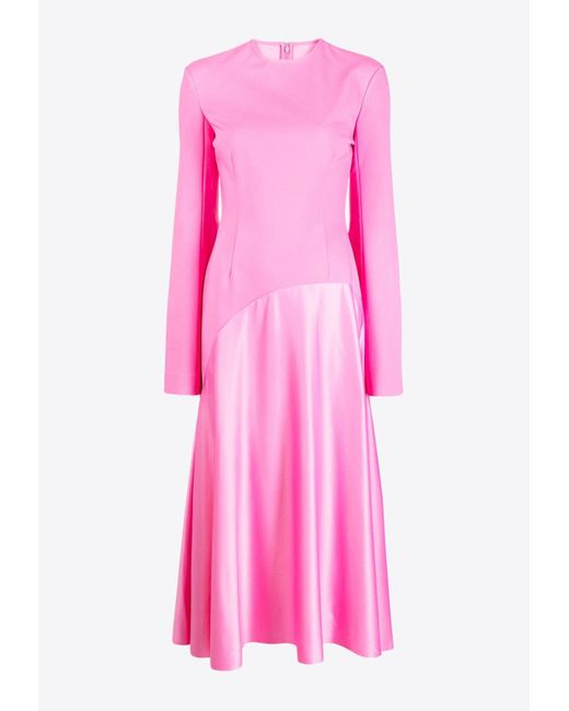Solace London Pink Gaia Flared Midi Dress