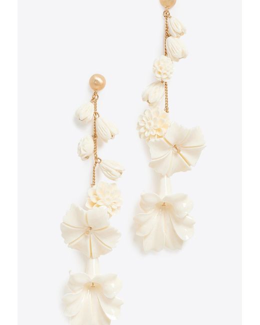 Cult Gaia White Giana Floral Drop Earrings