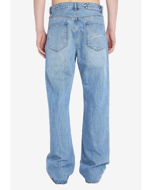 Jacquemus Blue De-Nimes Faded Straight Jeans for men