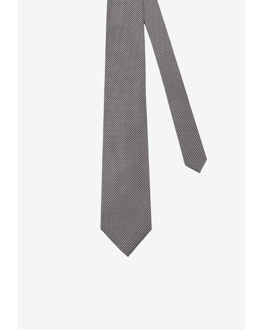 Tom Ford White Micro-Pattern Silk Tie for men