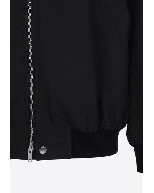 Jil Sander Black Zip-Up Bomber Jacket for men