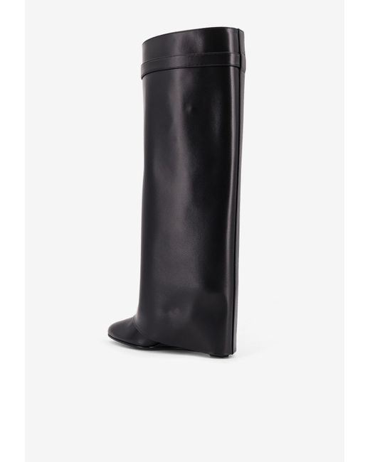 Givenchy Black Shark Lock 90 Knee-High Leather Boots