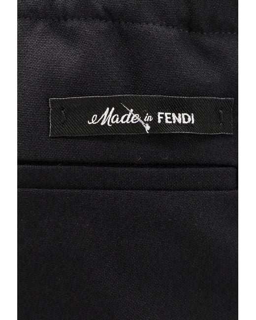 Fendi Black Classic Wool Pants for men