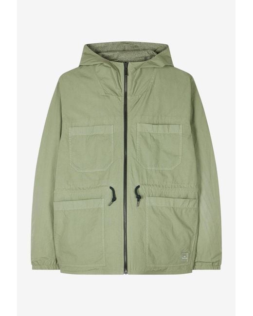 Paul Smith Green Reversible Zip-Up Hooded Jacket for men