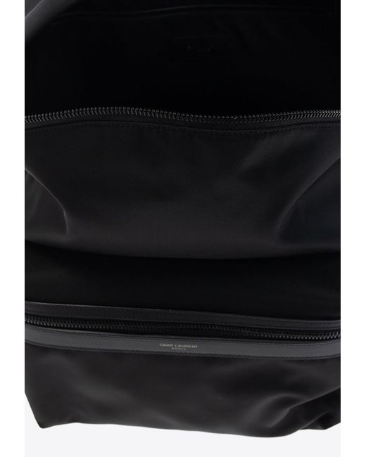 Saint Laurent Black Basic Logo Backpack for men