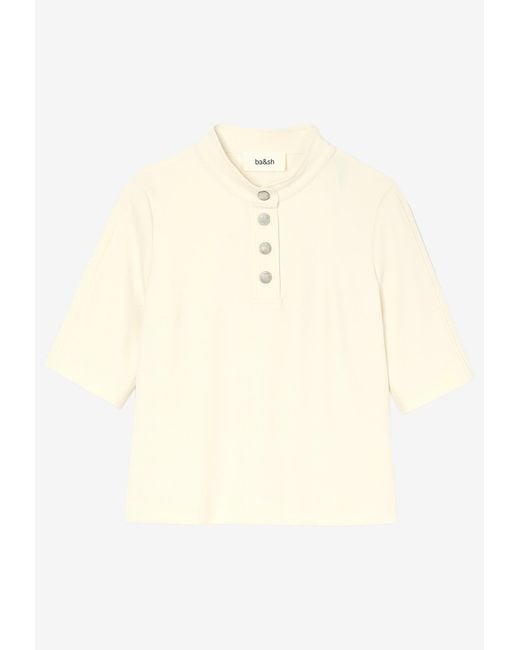 Ba&sh White Jimeo Cropped T-Shirt
