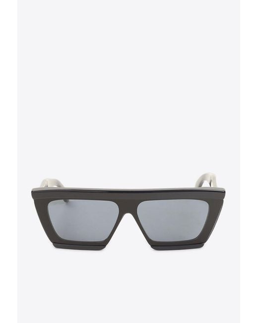 Alaïa Gray Geometric Logo Sunglasses